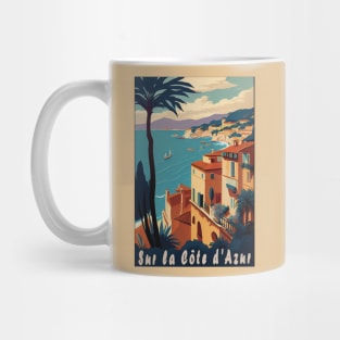 Sur la Cote d Azur vintage travel poster Mug